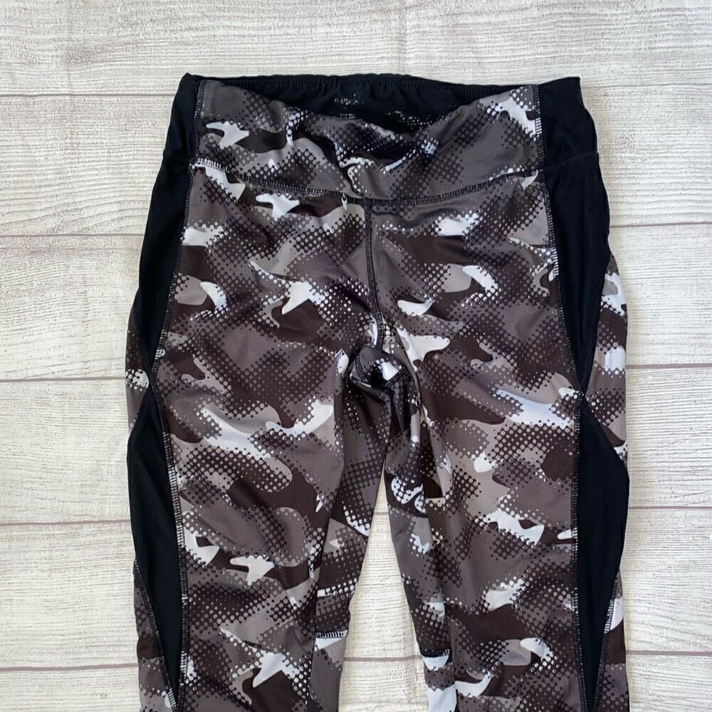Avia women S pull on print leggings w/elastic waist black and white - Picture 3 of 8